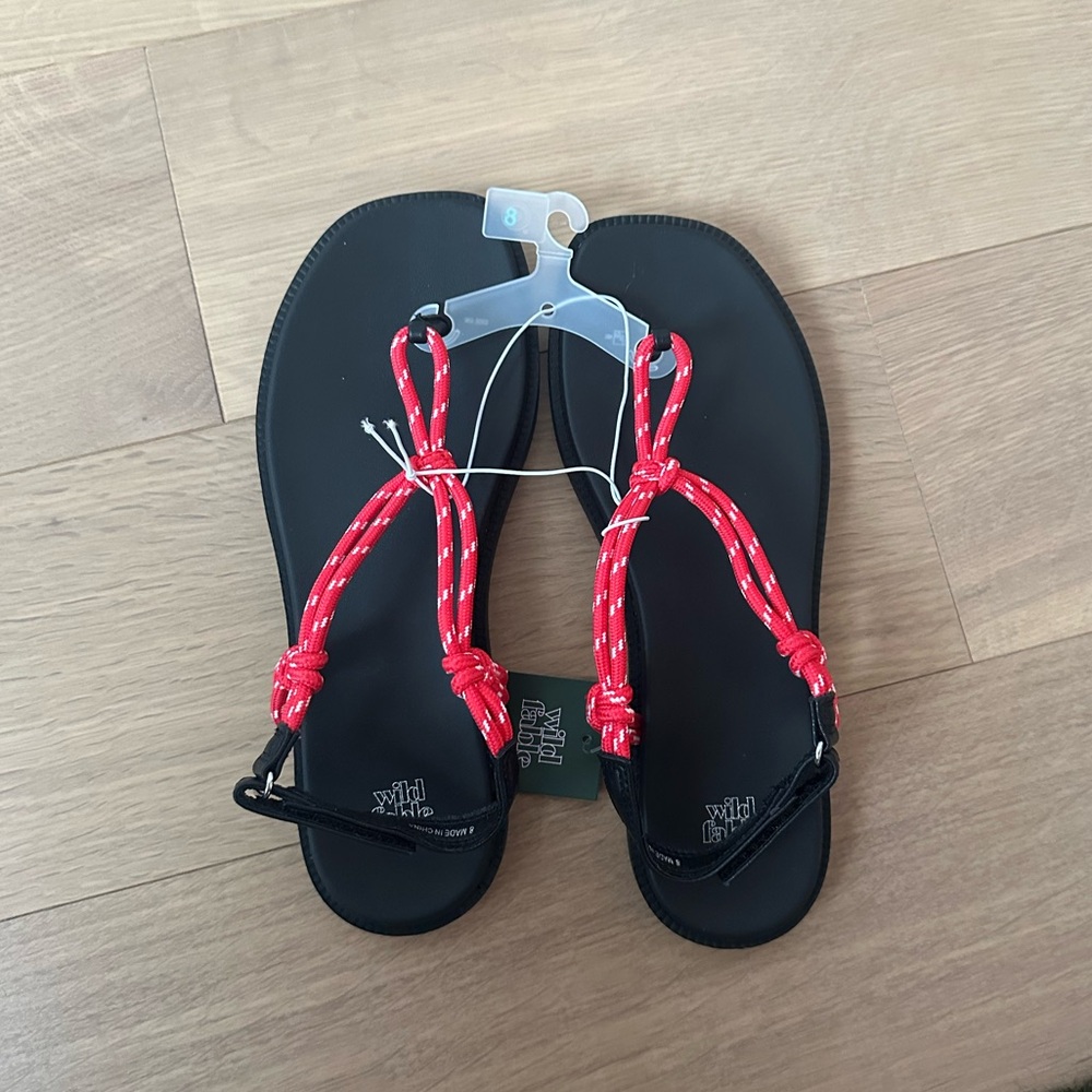 Wild Fable Red and Black Rope Sandals